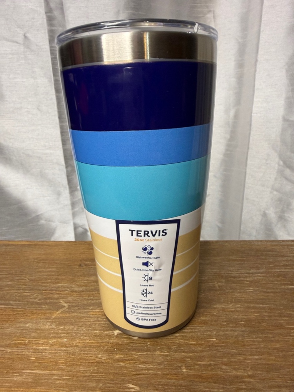 Tervis 20oz Tumbler Beachscape Stainless Steel Travel Mug Hot Cold NWT Deadstock